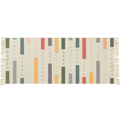 Multicolor Funky Teppich Baumwolle Geometrische Formen Teppich Haustierfreundlich Maschinenwaschbar Teppich für Schlafzimmer
