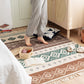 Frendorf | Boho Chic Blumen Teppich Multicolor Baumwolle Waschbarer Teppich für Wohnzimmer