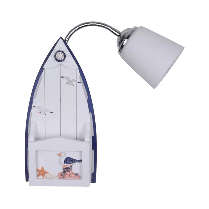 Frendorf | Nautical Ship Wandlantaarn met Emmer Schaduw 1 Kop Glas Wandlamp in Blauw voor Verpleegkamer