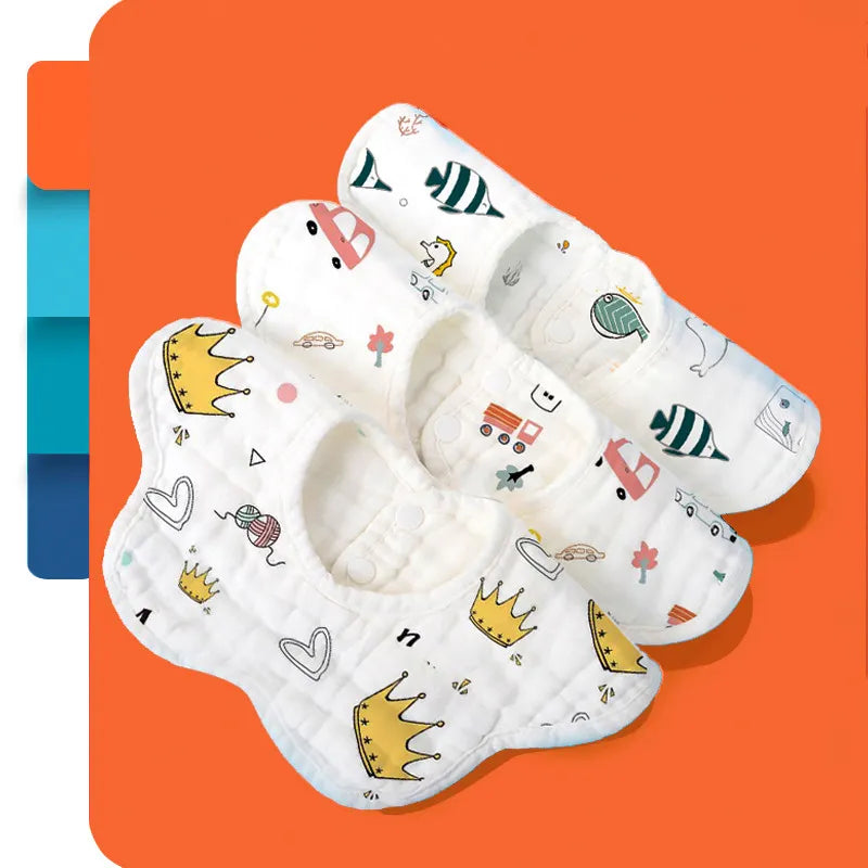 Frendorf | Baby Lätzchen aus Musselin – Weiche Spucktücher mit süßen Motiven