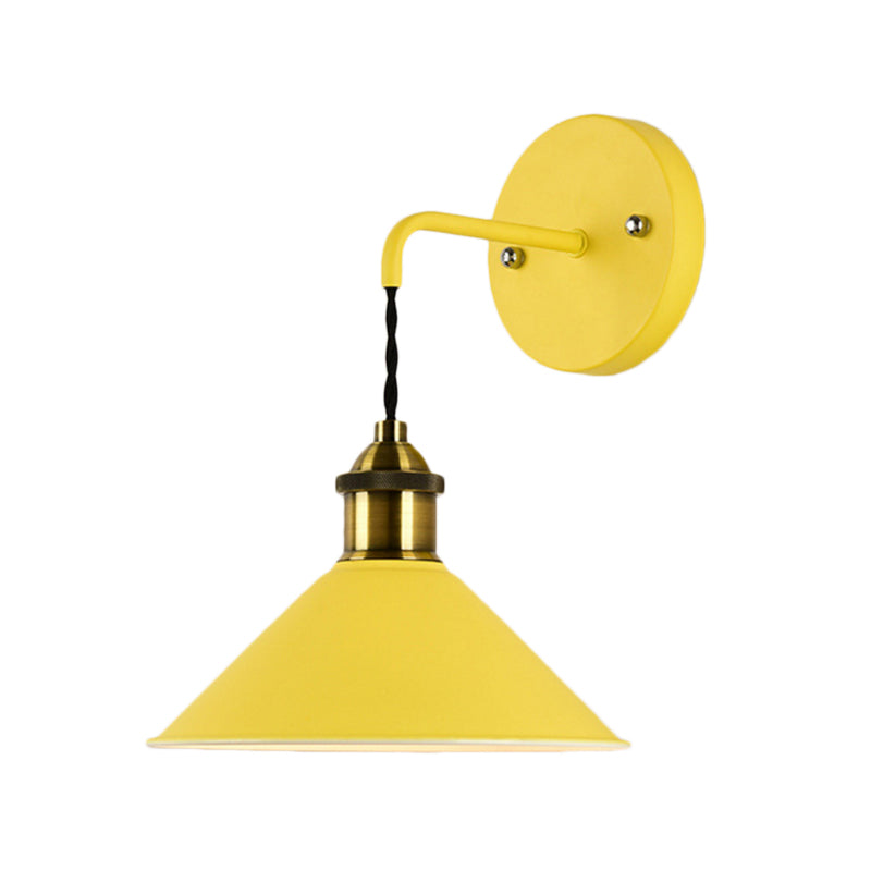 Frendorf | Kegel Shade Metaal Wandlamp Verlichting Industrieel Enkelvoudige Gloeilamp Woonkamer Muur Gemonteerde Lamp in Zwart/Grijs/Wit