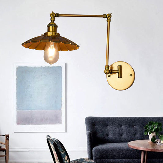 Frendorf | Vintage Cone Hangende Plafondlamp 1 Licht Metaal Pendant Verlichting in Messing voor Woonkamer