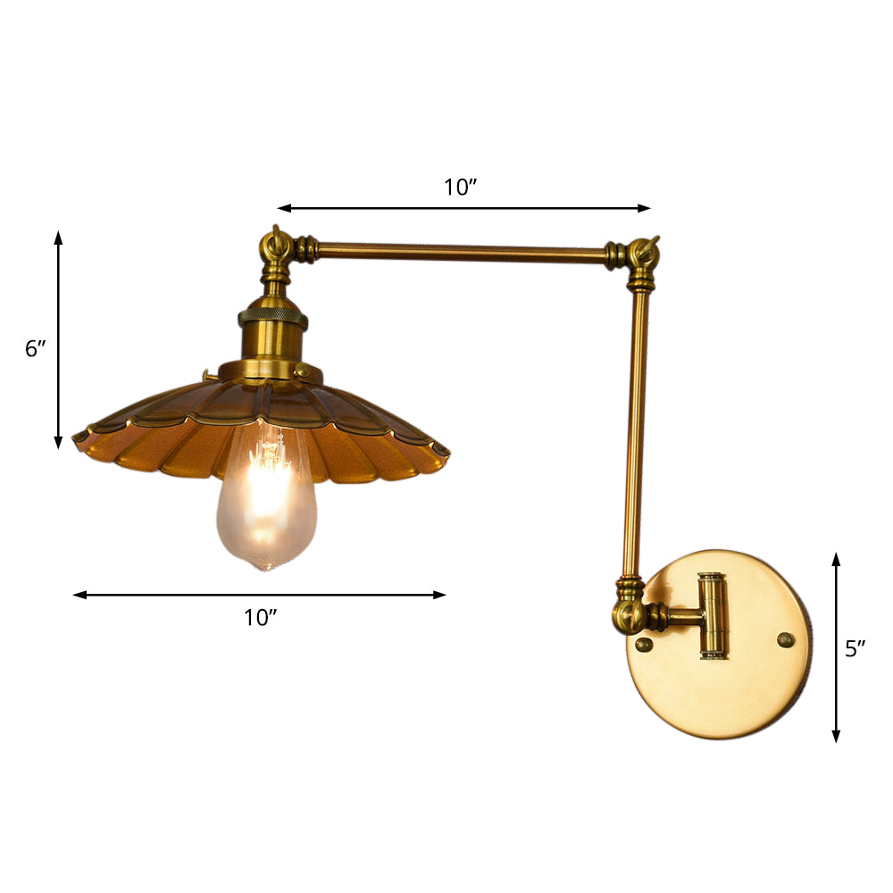 Frendorf | Vintage Cone Hangende Plafondlamp 1 Licht Metaal Pendant Verlichting in Messing voor Woonkamer
