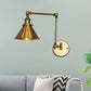 Frendorf | 1 Lichtmetalen Wandlamp Industriële Messing Conische Binnen Wandlamp Lichtarmatuur voor Woonkamer