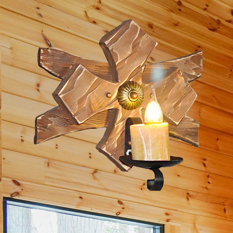 Frendorf | Laterne/Kerze Klar Glas/Marmor Wandlampe Licht Industriell 1 Glühbirne Wohnzimmer Wandbeleuchtung in Bronze