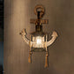 Frendorf | Klares Glas Kerosin Wandbeleuchtung Rustikaler Stil 1 Licht Innen Wandmontierte Lampe in Bronze