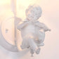 Frendorf | Moderne Witte Wandlamp Klokschaduw 1 Kop Metaal Wandlamp met Engel voor Kinderkamer