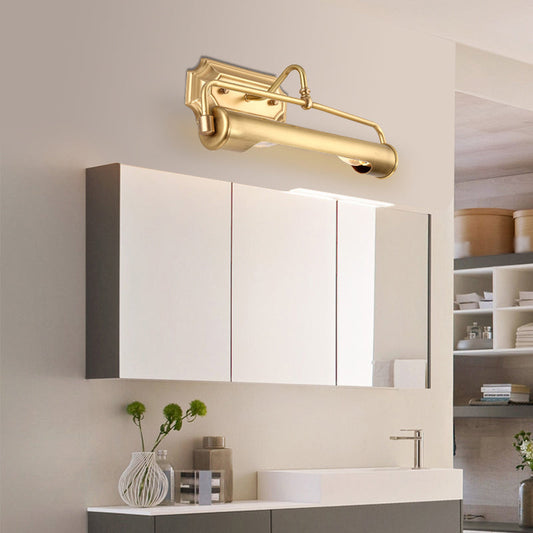 Frendorf | 2 Lampen Metalen Vanity Verlichting Traditioneel Gouden Tube Vormige Badkamer Muurlicht Armatuur