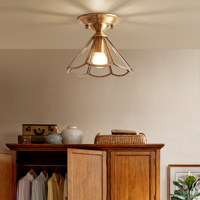 Frendorf | GoldenAura - Koloniale Semi Flush Mount-Beleuchtung