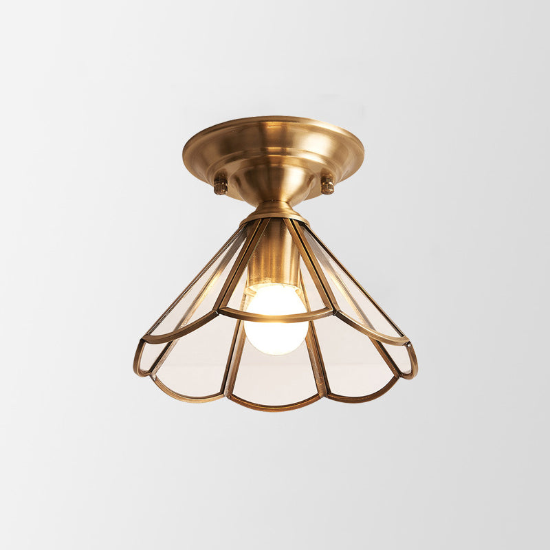 Frendorf | GoldenAura - Koloniale Semi Flush Mount-Beleuchtung
