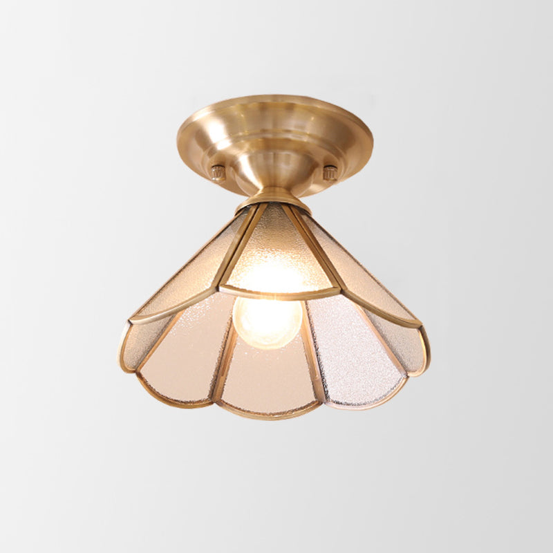 Frendorf | GoldenAura - Koloniale Semi Flush Mount-Beleuchtung