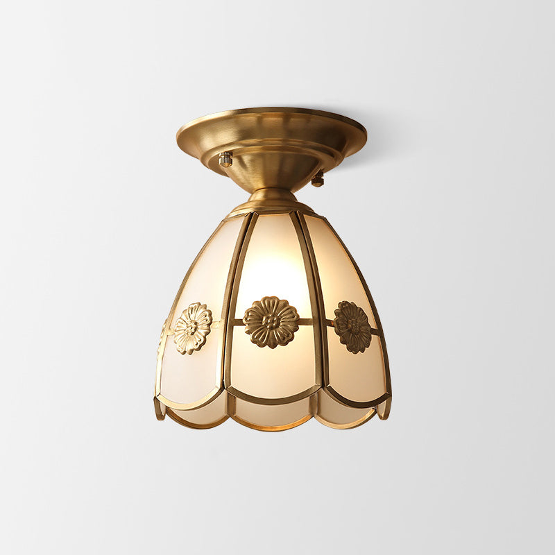 Frendorf | GoldenAura - Koloniale Semi Flush Mount-Beleuchtung