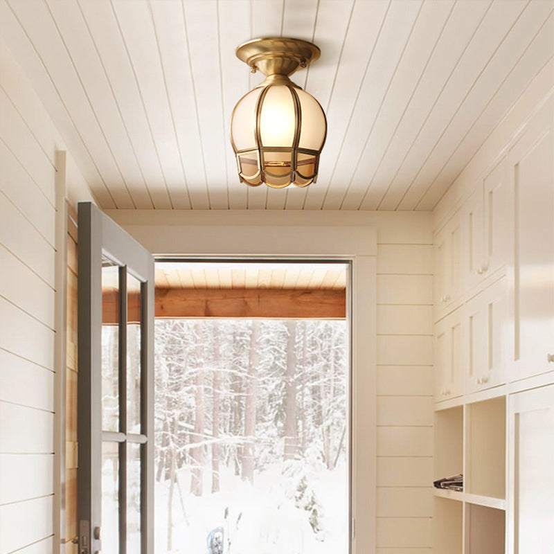 Frendorf | GoldenAura - Koloniale Semi Flush Mount-Beleuchtung