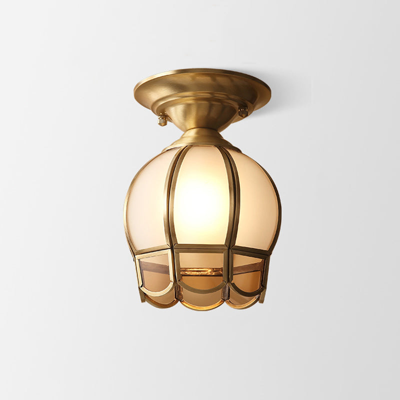 Frendorf | GoldenAura - Koloniale Semi Flush Mount-Beleuchtung