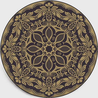 Retro Dunkel Farbiger Marokkanischer Teppich Polypropylen Mandala Muster Teppich Waschbar Rutschfest Haustierfreundlicher Teppich für Wohnraum