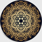 Retro Dunkel Farbiger Marokkanischer Teppich Polypropylen Mandala Muster Teppich Waschbar Rutschfest Haustierfreundlicher Teppich für Wohnraum