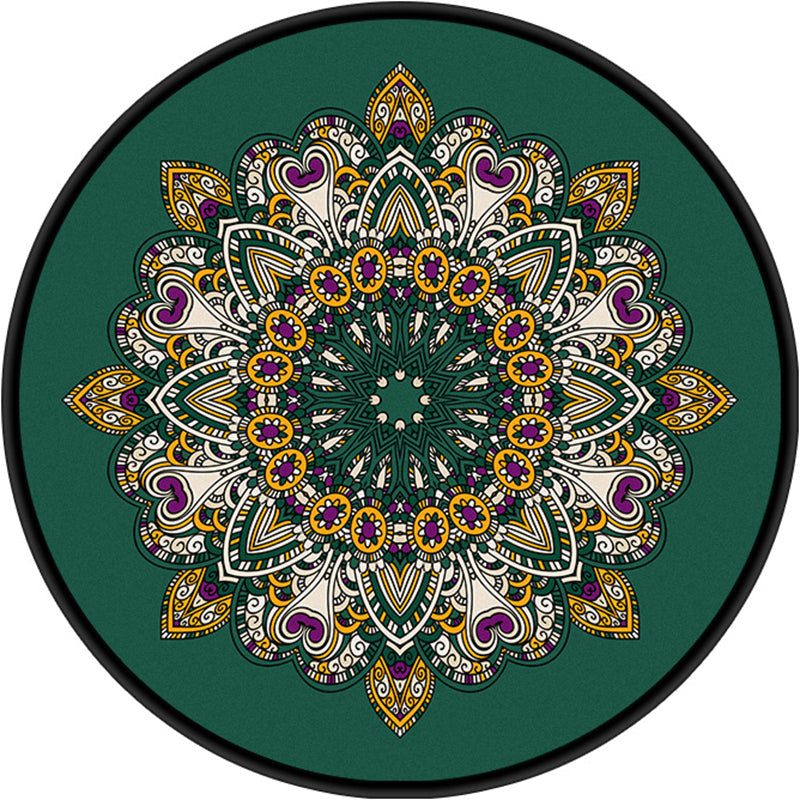 Frendorf | Türkisches Mandala Teppich Multicolor Synthetischer Teppich Waschbar Haustierfreundlich Rutschfeste Rückseite Teppich für Wohnzimmer