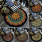 Retro Mandala Indoor Teppich Dunkle Farbe Marokkanischer Teppich Polypropylen Rutschfest Haustierfreundlich Waschbarer Teppich für das Wohnzimmer