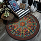 Retro Mandala Indoor Teppich Dunkle Farbe Marokkanischer Teppich Polypropylen Rutschfest Haustierfreundlich Waschbarer Teppich für das Wohnzimmer