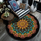 Retro Mandala Indoor Teppich Dunkle Farbe Marokkanischer Teppich Polypropylen Rutschfest Haustierfreundlich Waschbarer Teppich für das Wohnzimmer