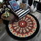 Retro Mandala Indoor Teppich Dunkle Farbe Marokkanischer Teppich Polypropylen Rutschfest Haustierfreundlich Waschbarer Teppich für das Wohnzimmer