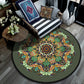 Retro Mandala Indoor Teppich Dunkle Farbe Marokkanischer Teppich Polypropylen Rutschfest Haustierfreundlich Waschbarer Teppich für das Wohnzimmer