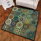 Multifarbiger Mandala Teppich Polypropylen Türkischer Teppich Rutschfeste Rückseite Fleckenresistent Maschinenwaschbarer Teppich für Schlafzimmer