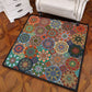 Multifarbiger Mandala Teppich Polypropylen Türkischer Teppich Rutschfeste Rückseite Fleckenresistent Maschinenwaschbarer Teppich für Schlafzimmer