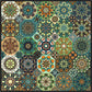 Multifarbiger Mandala Teppich Polypropylen Türkischer Teppich Rutschfeste Rückseite Fleckenresistent Maschinenwaschbarer Teppich für Schlafzimmer