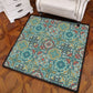Multifarbiger Mandala Teppich Polypropylen Türkischer Teppich Rutschfeste Rückseite Fleckenresistent Maschinenwaschbarer Teppich für Schlafzimmer