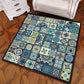 Multifarbiger Mandala Teppich Polypropylen Türkischer Teppich Rutschfeste Rückseite Fleckenresistent Maschinenwaschbarer Teppich für Schlafzimmer