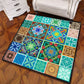 Multifarbiger Mandala Teppich Polypropylen Türkischer Teppich Rutschfeste Rückseite Fleckenresistent Maschinenwaschbarer Teppich für Schlafzimmer
