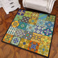 Multifarbiger Mandala Teppich Polypropylen Türkischer Teppich Rutschfeste Rückseite Fleckenresistent Maschinenwaschbarer Teppich für Schlafzimmer