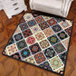 Multifarbiger Mandala Teppich Polypropylen Türkischer Teppich Rutschfeste Rückseite Fleckenresistent Maschinenwaschbarer Teppich für Schlafzimmer