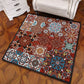Multifarbiger Mandala Teppich Polypropylen Türkischer Teppich Rutschfeste Rückseite Fleckenresistent Maschinenwaschbarer Teppich für Schlafzimmer