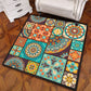 Multifarbiger Mandala Teppich Polypropylen Türkischer Teppich Rutschfeste Rückseite Fleckenresistent Maschinenwaschbarer Teppich für Schlafzimmer