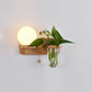 Frendorf | Geometrische Trekkette Wandleuchte Einfachheit Weißes Glas Einzeln Flur Wandmontierte Lampe in Holz