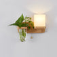 Frendorf | Geometrische Trekkette Wandleuchte Einfachheit Weißes Glas Einzeln Flur Wandmontierte Lampe in Holz