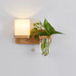 Frendorf | Geometrische Trekkette Wandleuchte Einfachheit Weißes Glas Einzeln Flur Wandmontierte Lampe in Holz