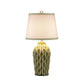 Stoff konische Form Tischlampe Nordic Style Einzel Nachttisch Licht mit Keramik Dekor