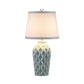 Stoff konische Form Tischlampe Nordic Style Einzel Nachttisch Licht mit Keramik Dekor