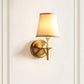 Frendorf | Kandelaar Metalen Wandlamp Minimalisme 1-Lichts Wandgemonteerde Verlichting für das Wohnzimmer mit konischer Stofflampenschirm in Gold