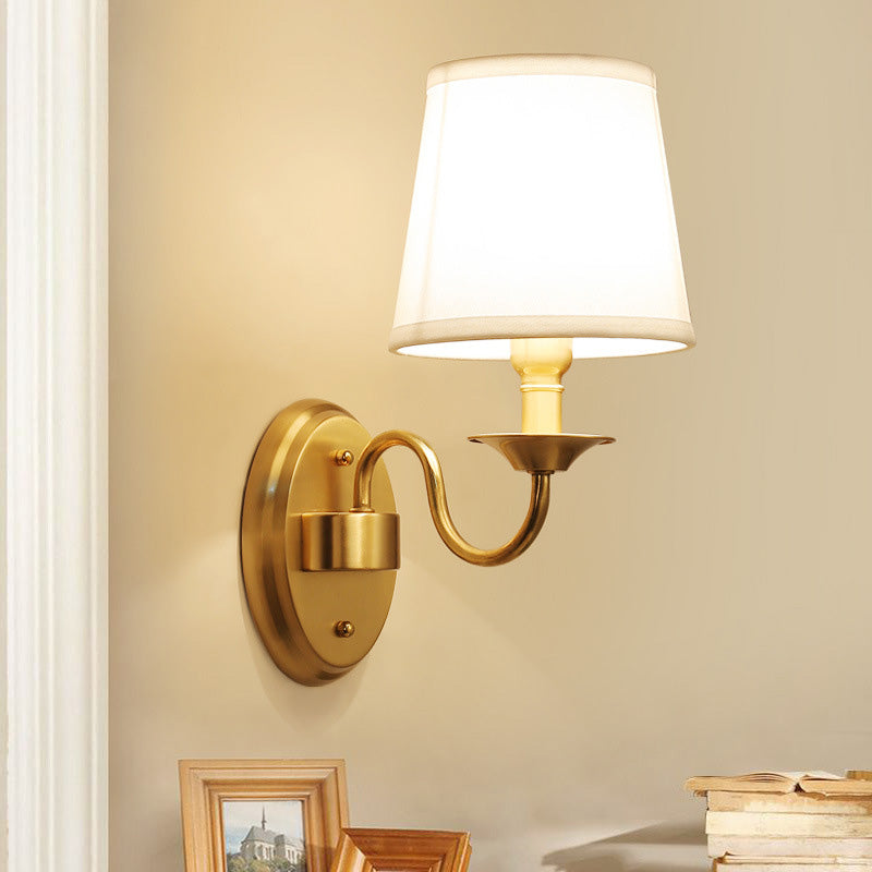 Frendorf | 1 Wandlamp Simpliciteit Geometrisch Vormgegeven Stoffen Wandlamp in Goud