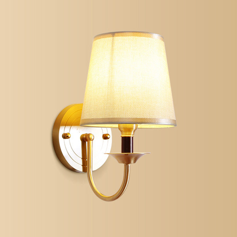 Frendorf | 1 Wandlamp Simpliciteit Geometrisch Vormgegeven Stoffen Wandlamp in Goud