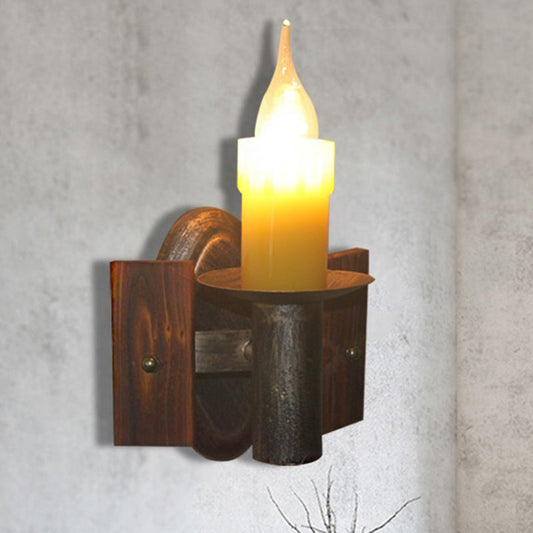 Frendorf | Klarglas Bronze Wandleuchte Kerze 1-Licht Industrielle Wandmontierte Beleuchtung mit Rückplatte