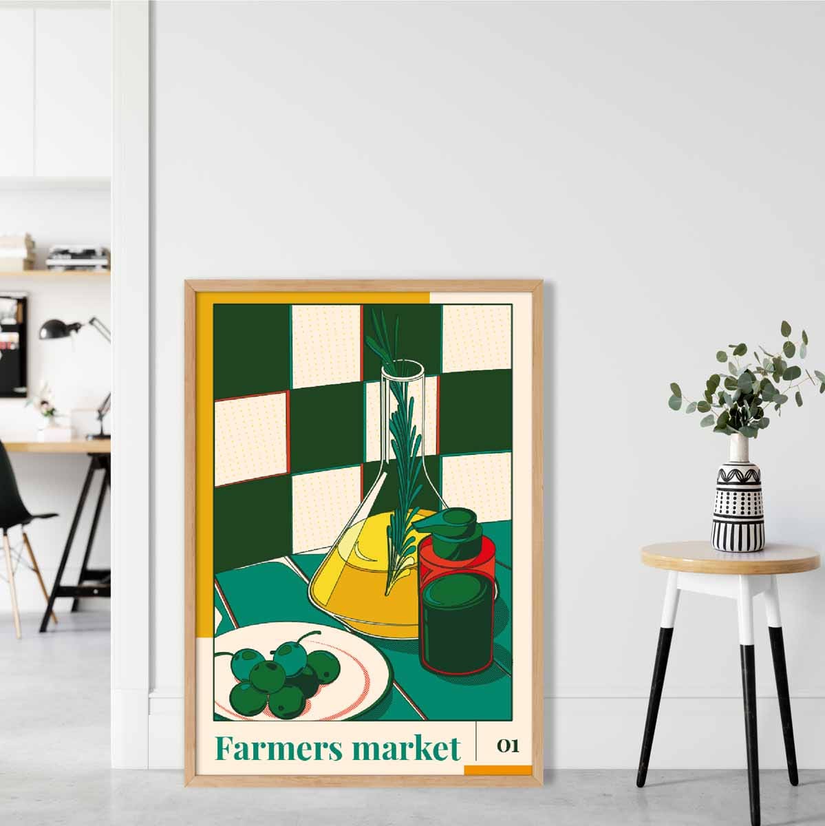 Farmers Market Poster Nr. 1 in Grün Gelb Rot
