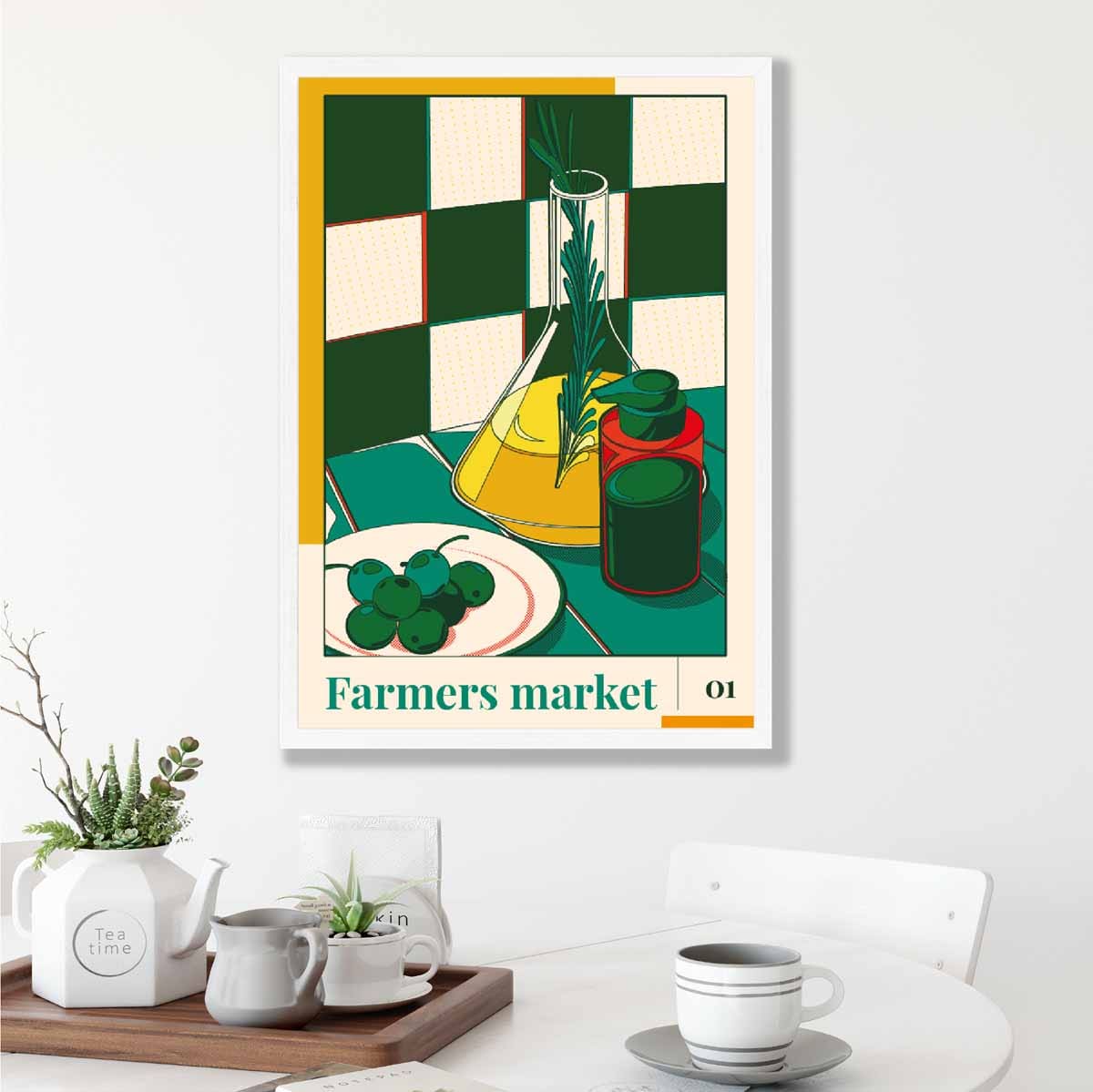 Farmers Market Poster Nr. 1 in Grün Gelb Rot