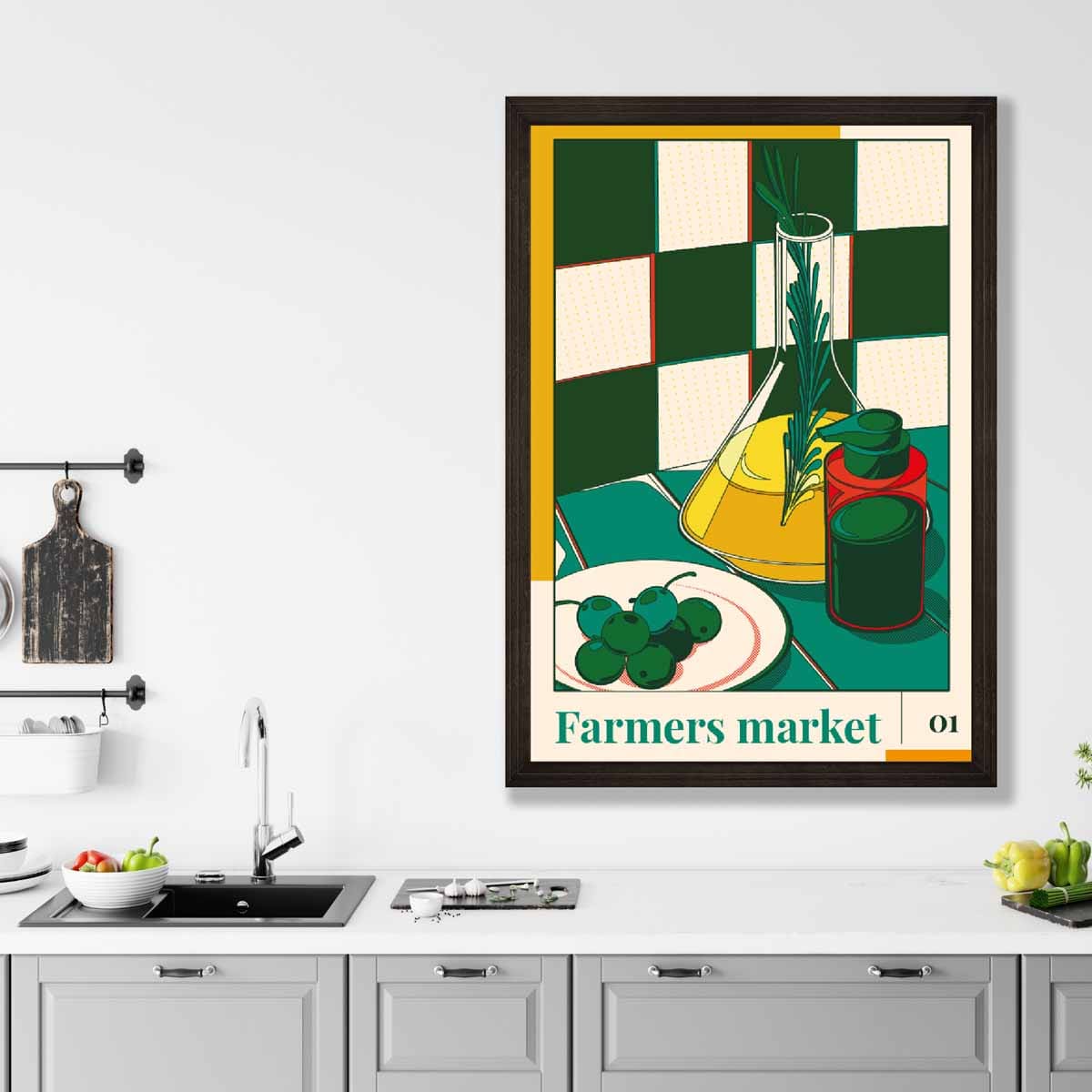Farmers Market Poster Nr. 1 in Grün Gelb Rot