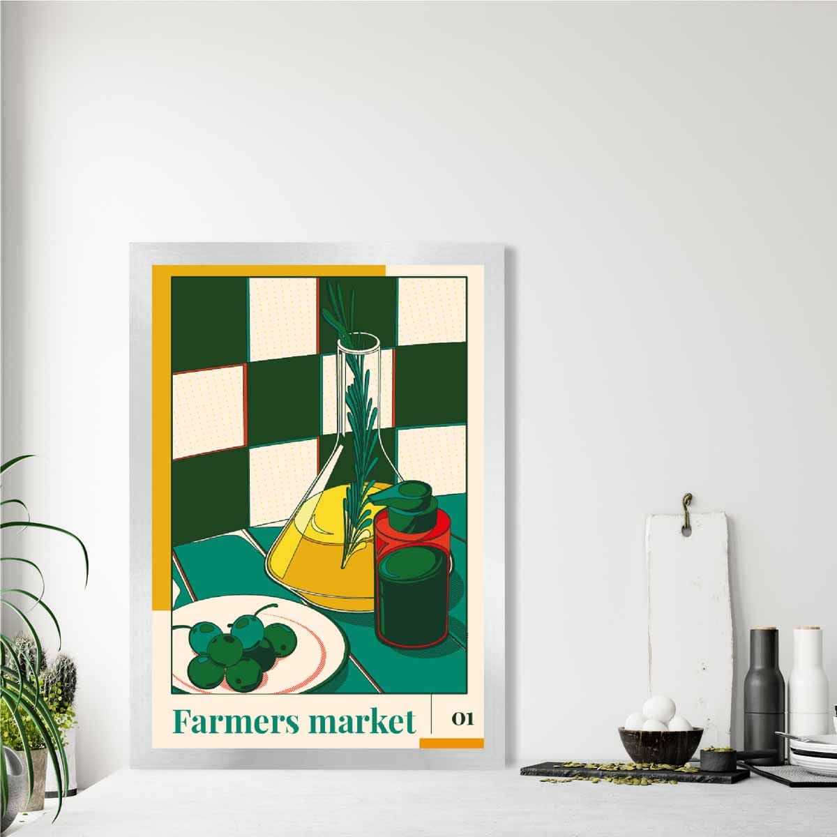 Farmers Market Poster Nr. 1 in Grün Gelb Rot