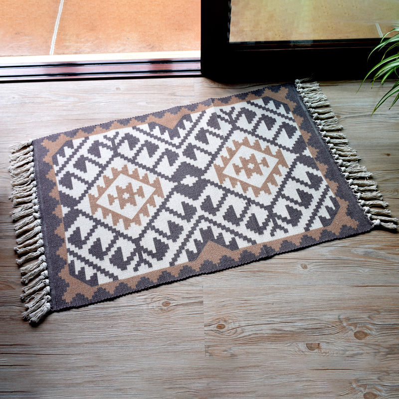 Frendorf | Boho Geometrisch Innen Teppich Multi Farbe Baumwolle Teppich Maschinenwaschbar Bereich Teppich für Wohnzimmer